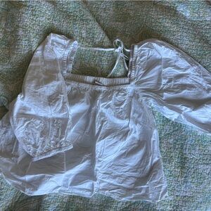 Madewell White Gathered Blouse